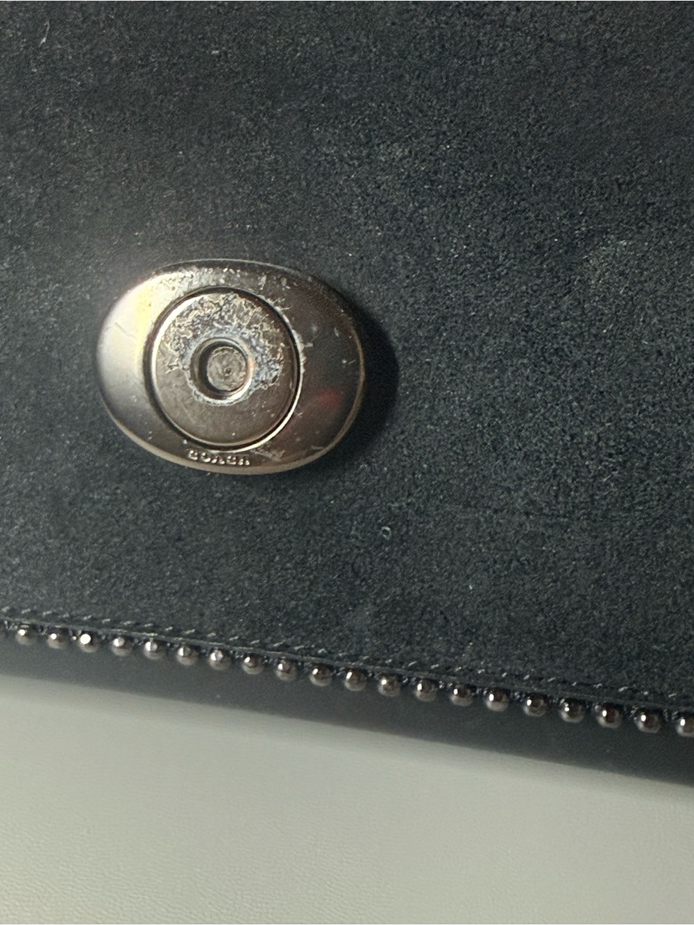 Coach Black Leather & Suede C Clasp Wallet - Picture 9 of 11